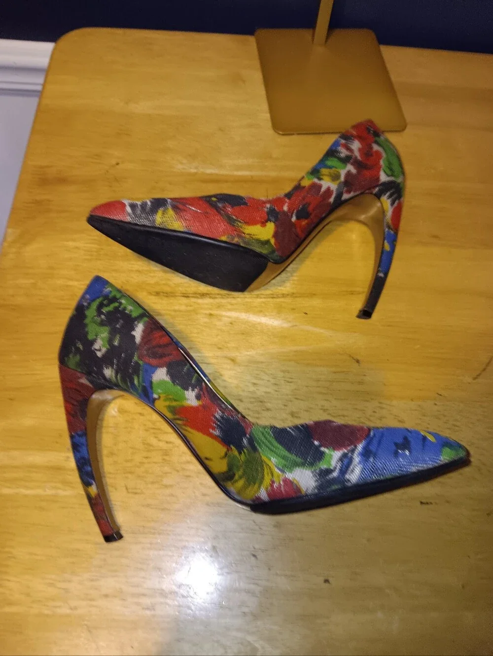 Walter Steiger Vintage Multicolor Floral Pointed-Toe Pumps Size 7.5